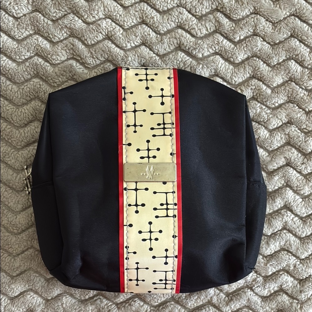 Black and Cream Patterned Pouch